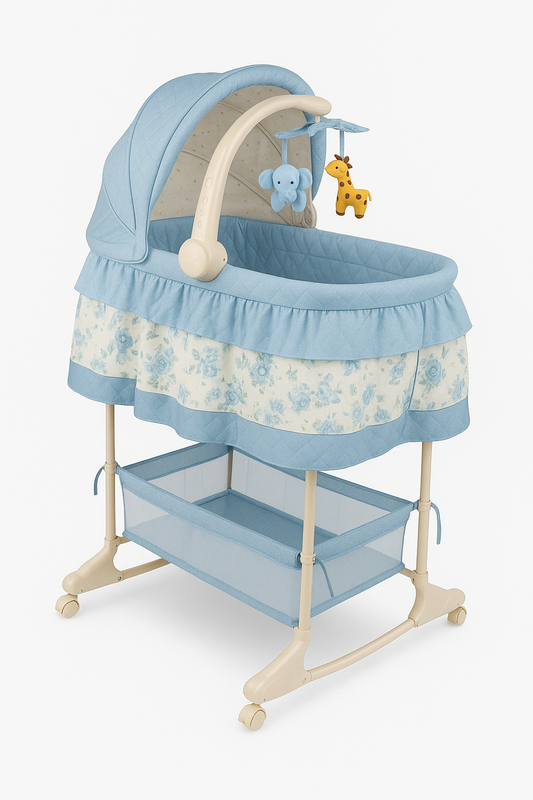 Baby Bassinet with Storage & Wheels