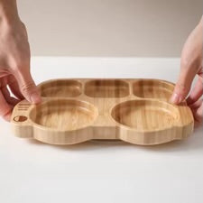 Blue Whale Silicone & Bamboo Full Dining Set