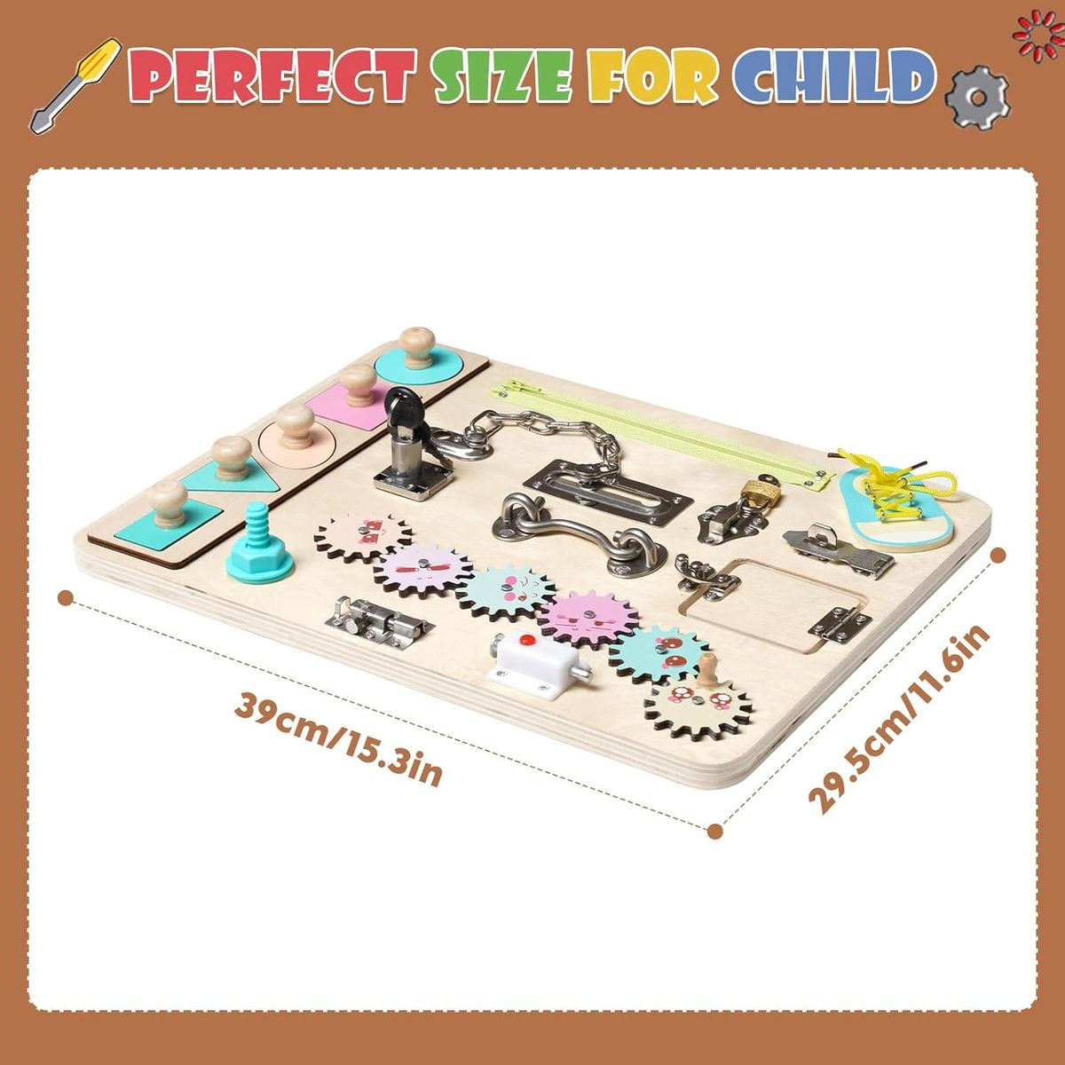 Montessori Wooden Busy Board